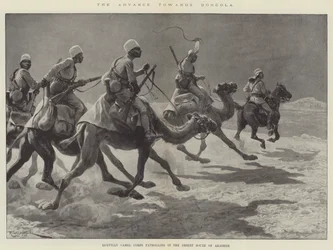 The Advance towards Dongola, Egyptian Camel Corps Patrolling in the Desert South of Akasheh